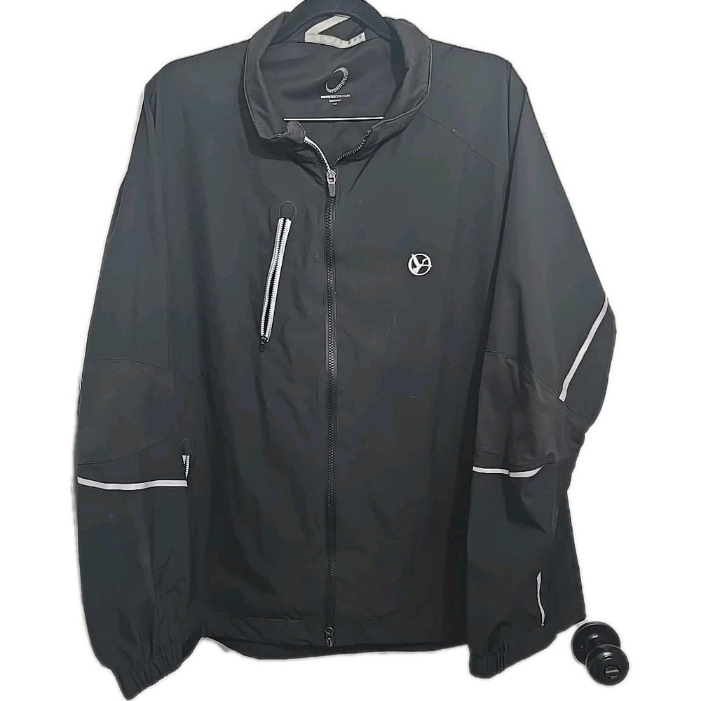 Zero Restriction Power Torque Full Zip Black Windbreaker Golf Jacket Mens XXL